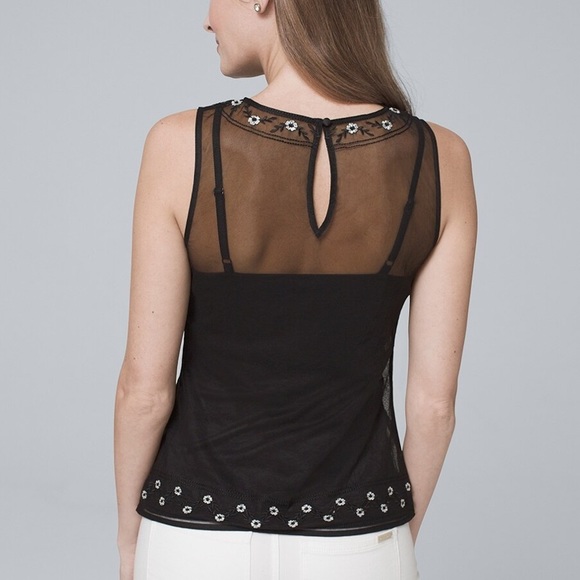 WHBM Embroidered Mesh Shell - Picture 2 of 6